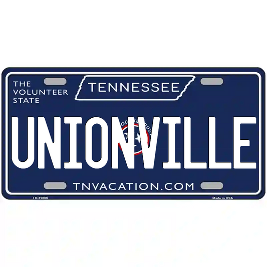 Unionville Tennessee Blue Metal Sign