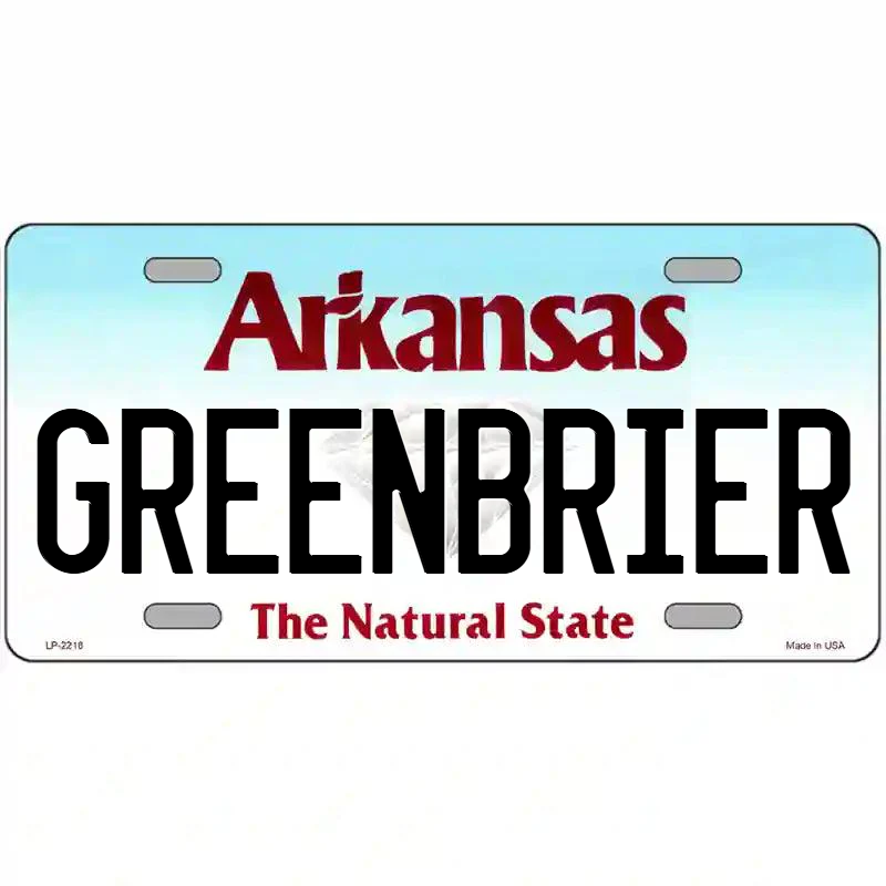 Greenbrier Arkansas Metal Sign