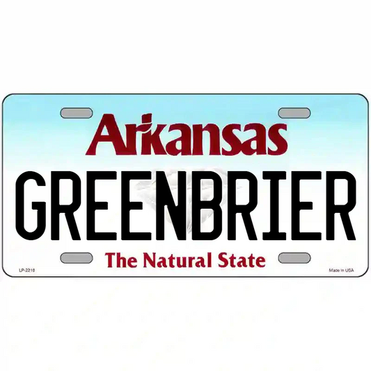 Greenbrier Arkansas Metal Sign