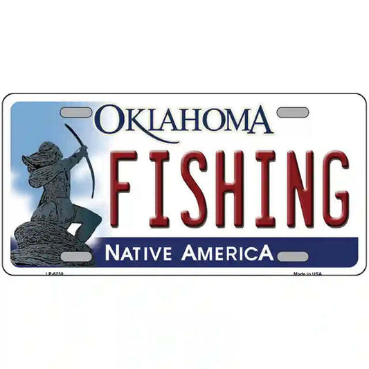 Fishing Oklahoma Metal Sign