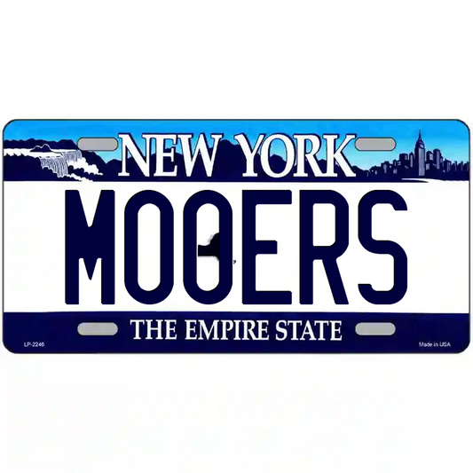 Mooers New York Blue Metal Sign