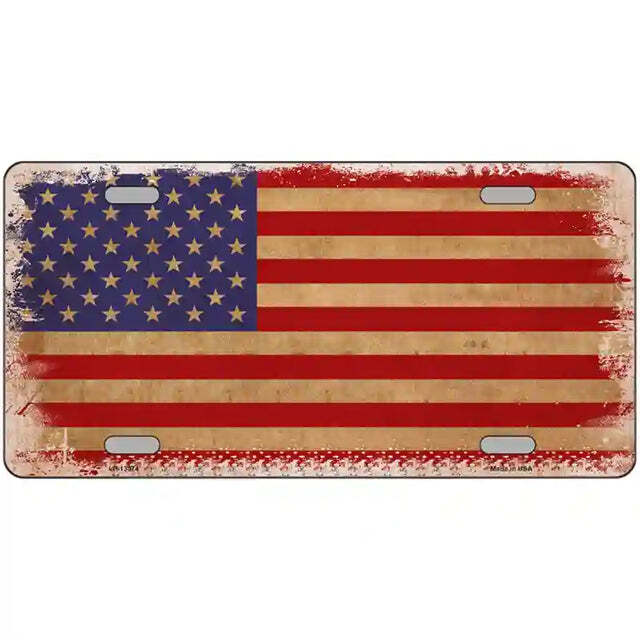 Grunge American Flag Metal Sign