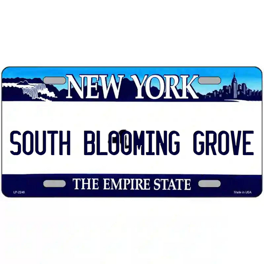 South Blooming Grove New York  Blue Metal Sign