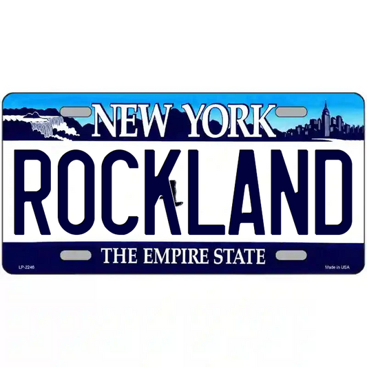 Rockland New York Blue Metal Sign