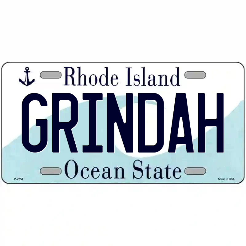 Grindah Rhode Island Metal Sign