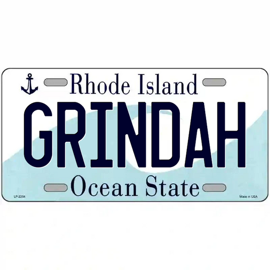 Grindah Rhode Island Metal Sign