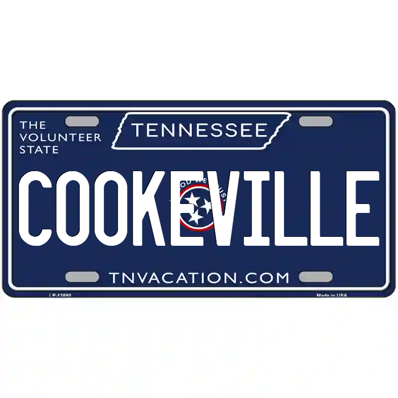 Cookeville Tennessee Blue Metal Sign
