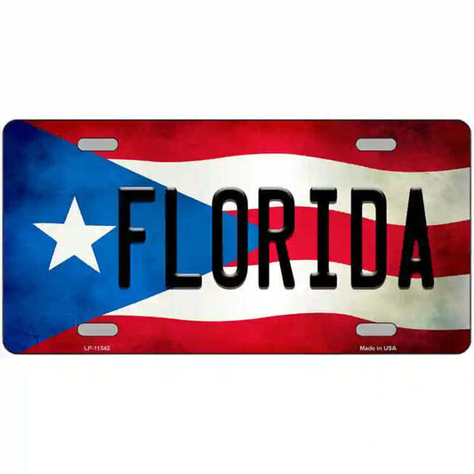 Florida Puerto Rico Flag Metal Sign