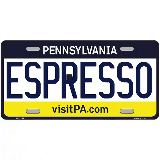 Espresso Pennsylvania Metal Sign