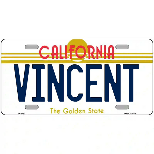Vincent California Metal Sign