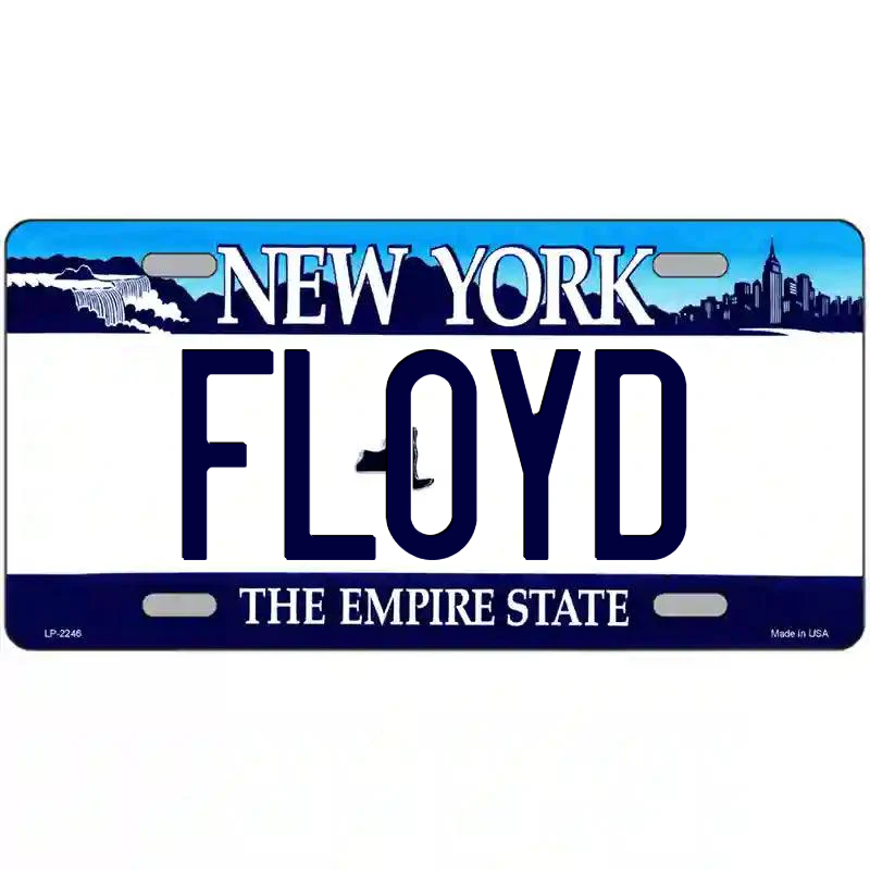 Floyd New York Blue Metal Sign