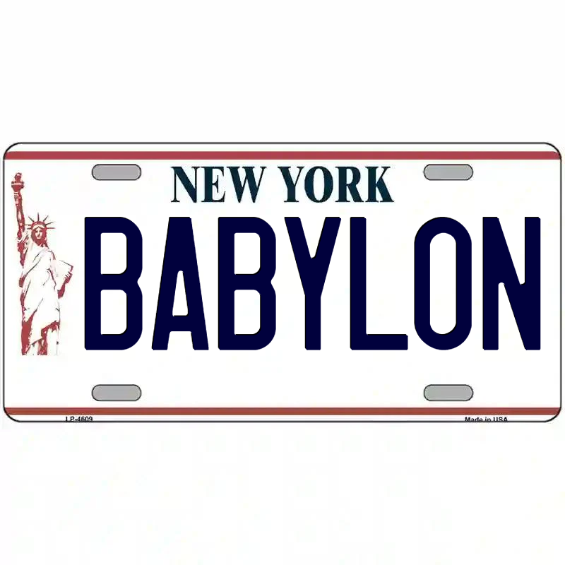 Babylon New York Statue of Liberty Metal Sign