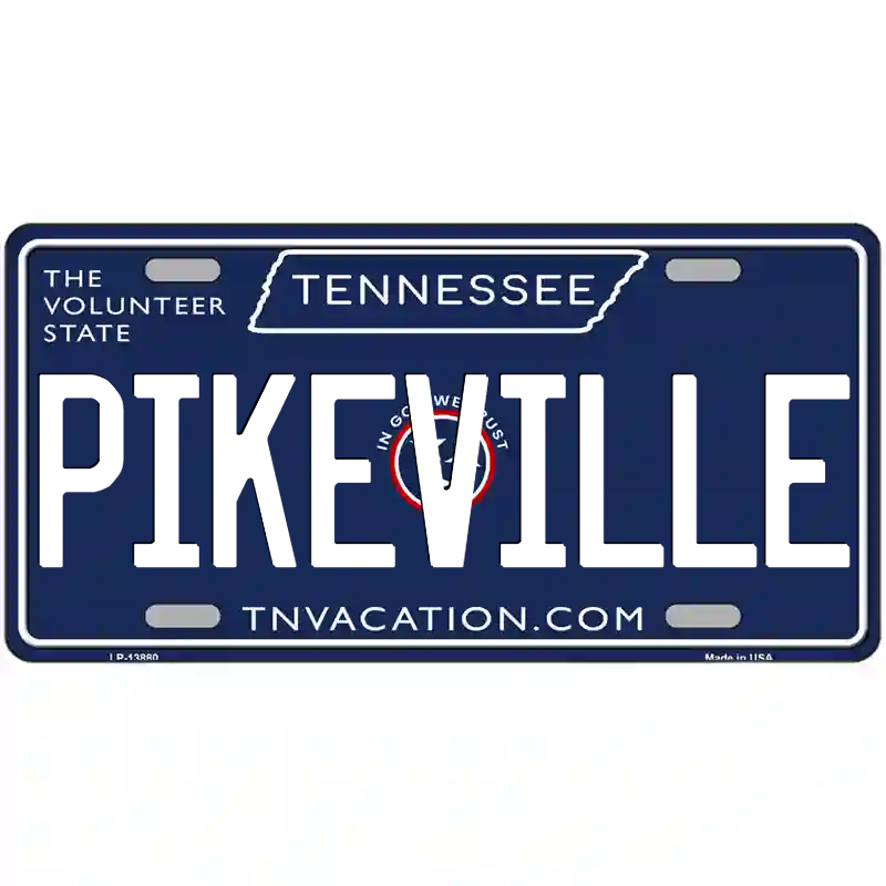 Pikeville Tennessee Blue Metal Sign