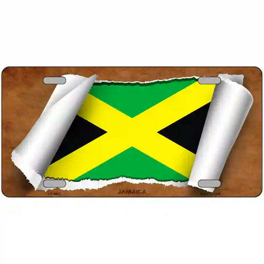 Jamaica Scroll Flag Metal Sign