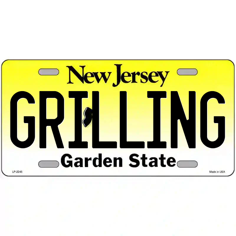 Grilling New Jersey Metal Sign