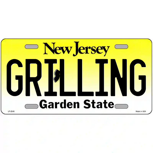 Grilling New Jersey Metal Sign