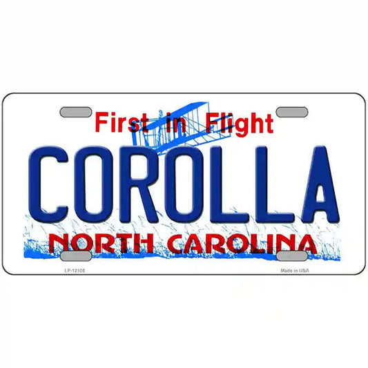 Corolla North Carolina Metal Sign