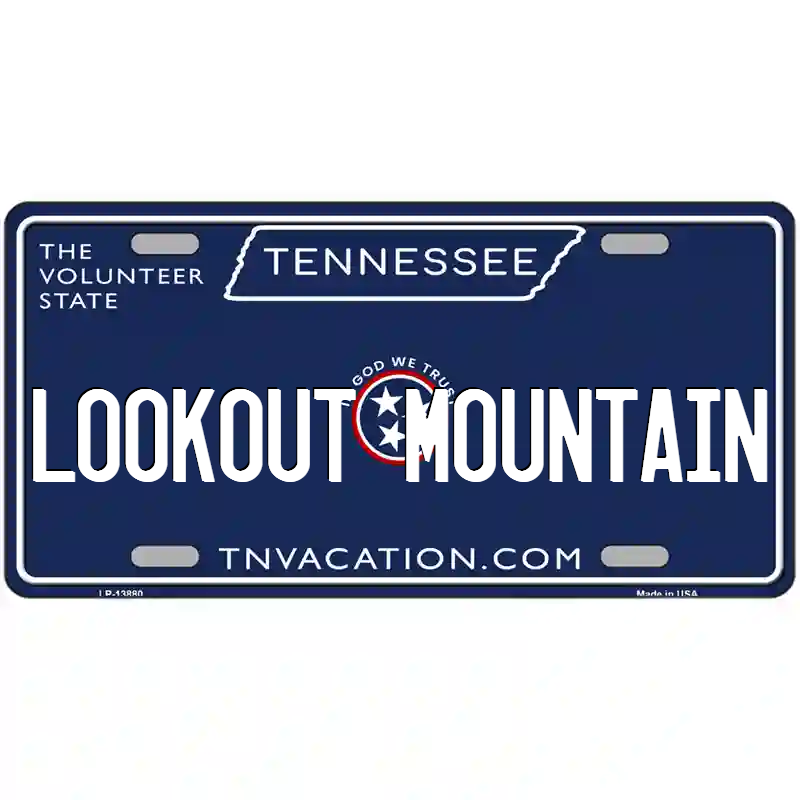 Lookout Mountain Tennessee Blue Metal Sign
