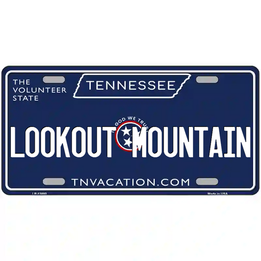 Lookout Mountain Tennessee Blue Metal Sign