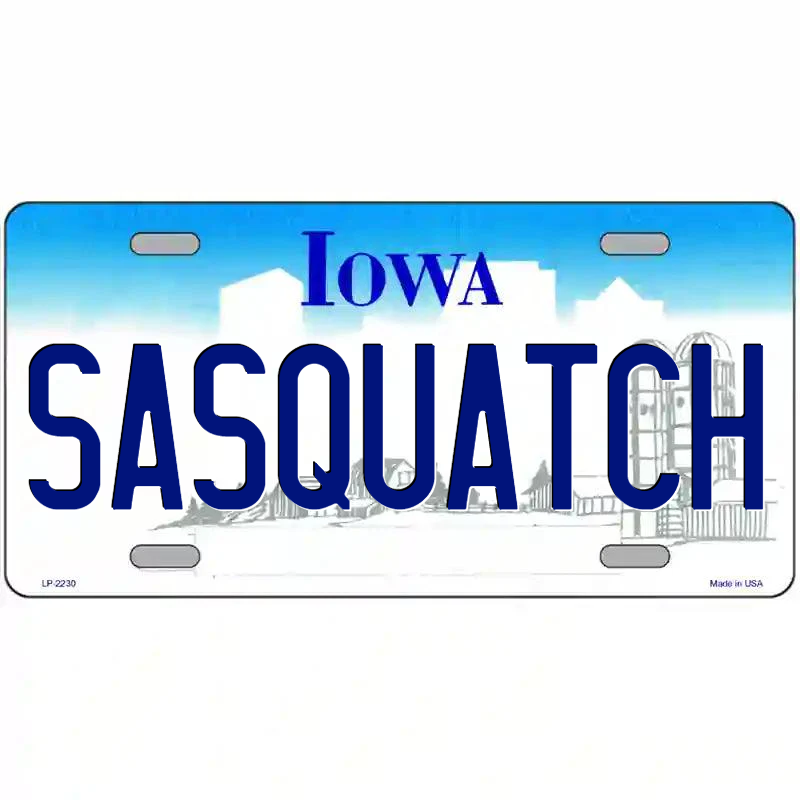 Sasquatch Iowa Metal Sign