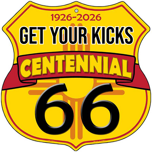 Get Your Kicks New Mexico Flag Route 66 Centennial Highway Shield Meta