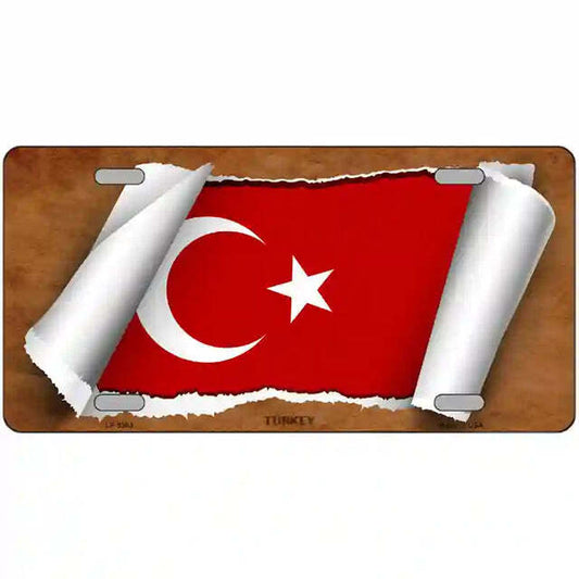 Turkey Scroll Flag Metal Sign