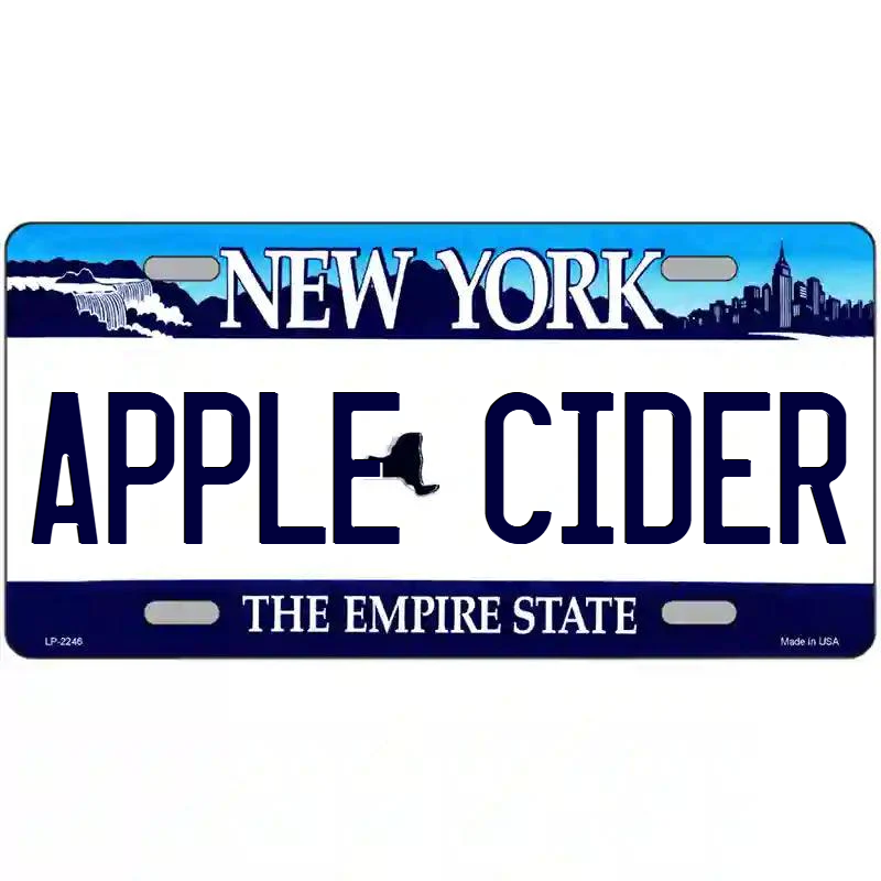 Apple Cider New York Blue Metal Sign