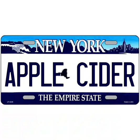 Apple Cider New York Blue Metal Sign