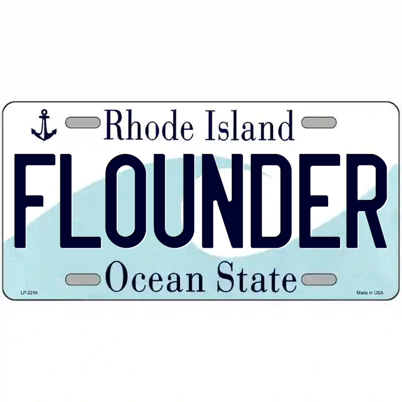 Flounder Rhode Island Metal Sign
