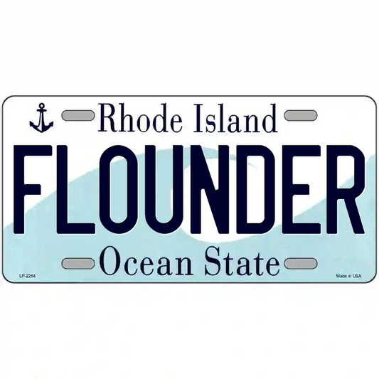 Flounder Rhode Island Metal Sign