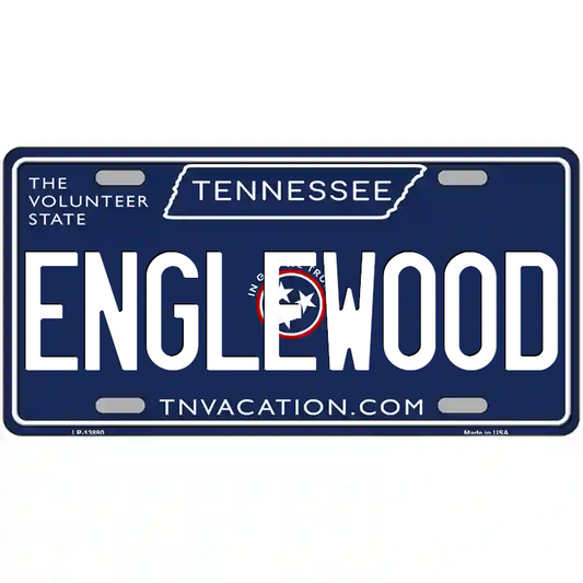 Englewood Tennessee Blue Metal Sign
