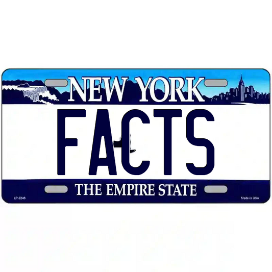 Facts New York Blue Metal Sign