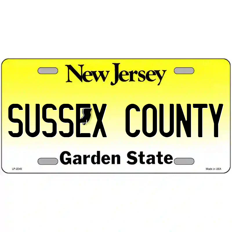 Sussex County New Jersey Metal Sign