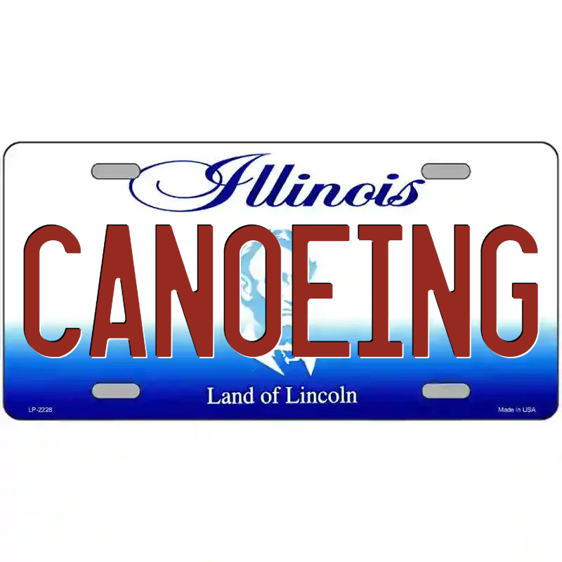 Canoeing Illinois Metal Sign