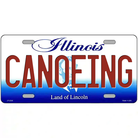 Canoeing Illinois Metal Sign