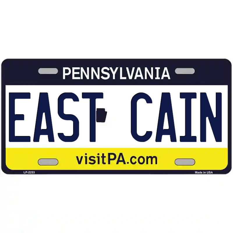 East Cain Pennsylvania Metal Sign