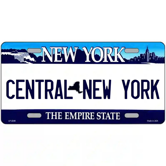Central New York New York Blue Metal Sign