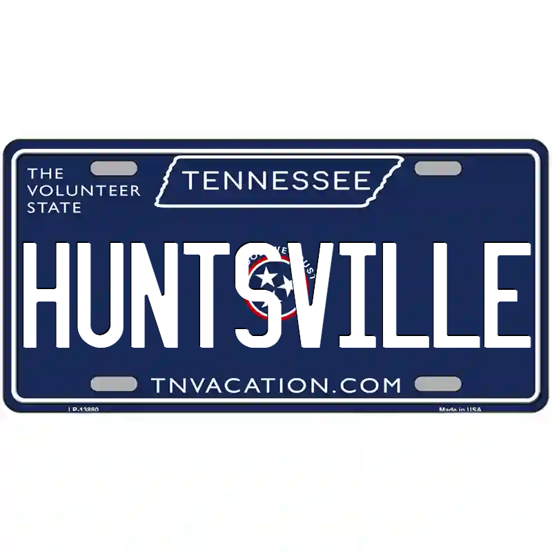 Huntsville Tennessee Blue Metal Sign