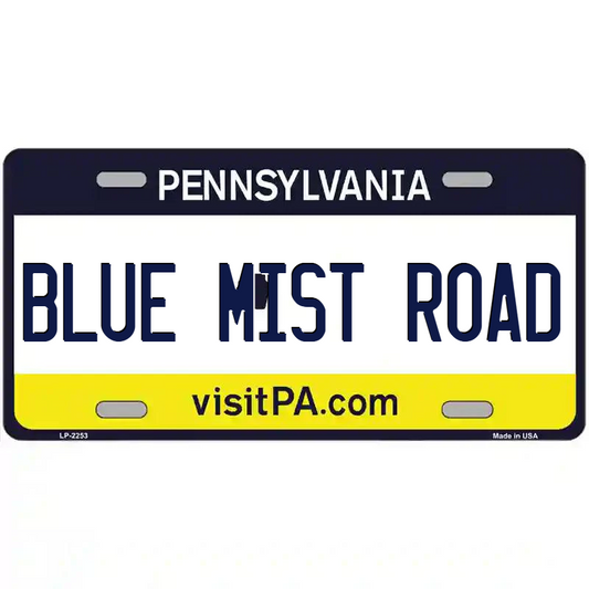 Blue Mist Road Pennsylvania Metal Sign