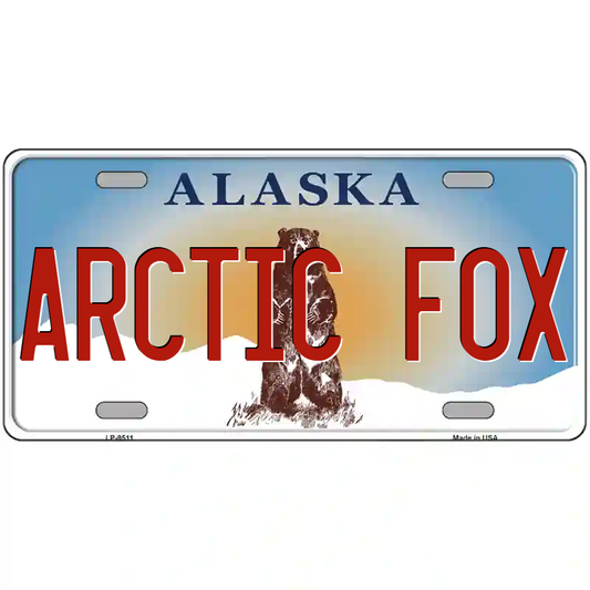 Arctic Fox Alaska Metal Sign