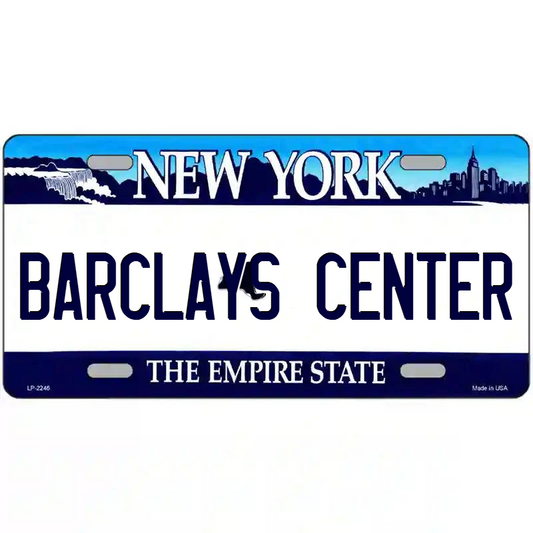 Barclays Center New York Blue Metal Sign