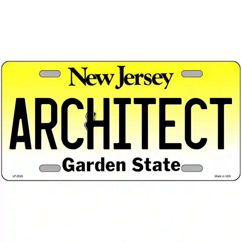 Architect New Jersey Metal Sign