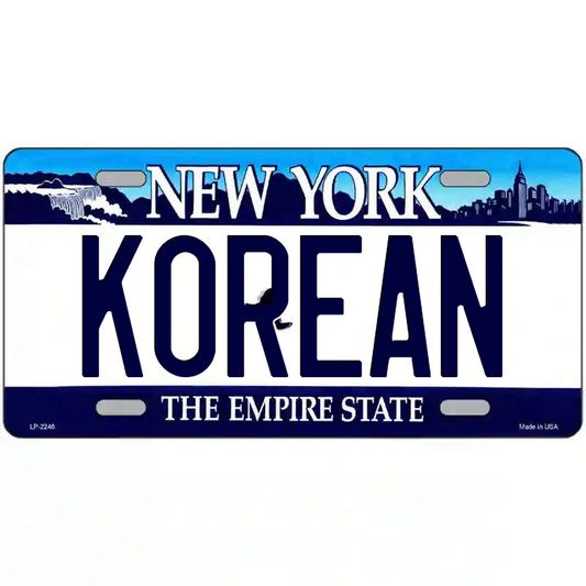 Korean New York Blue Metal Sign
