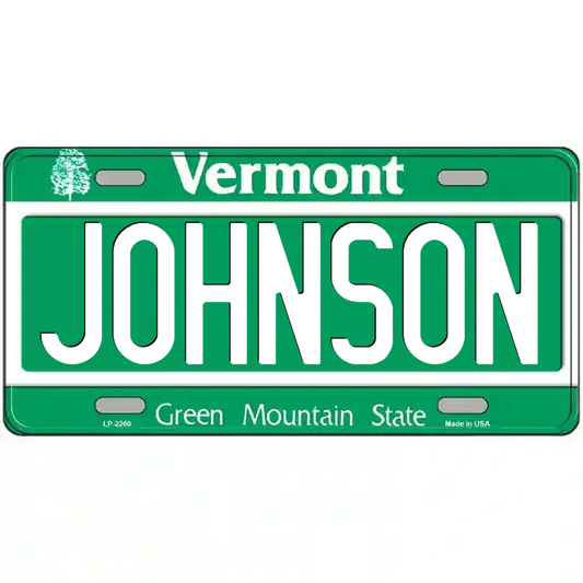 Johnson Vermont Metal Sign