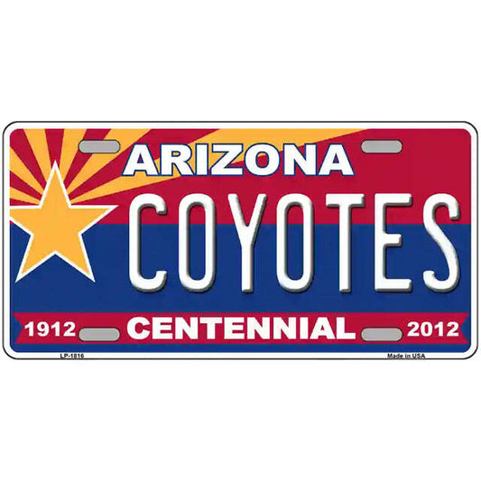 Coyotes Arizona Centennial Metal Sign