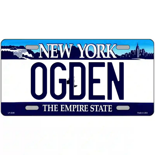 Ogden New York Blue Metal Sign