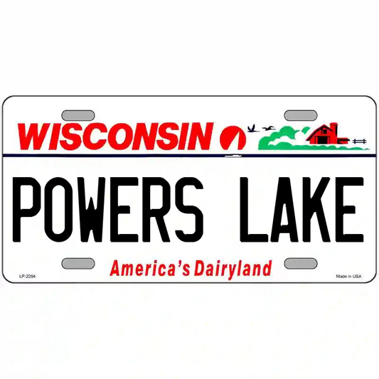 Powers Lake Wisconsin Metal Sign