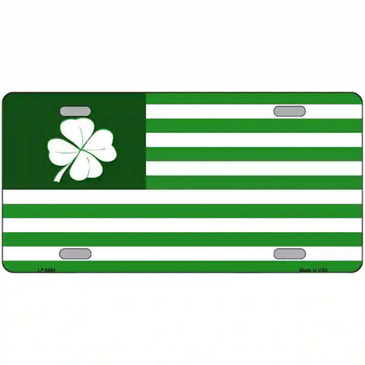 Green Shamrock Flag Metal Sign