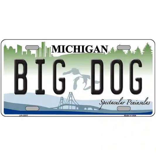 Big Dog Michigan Metal Sign