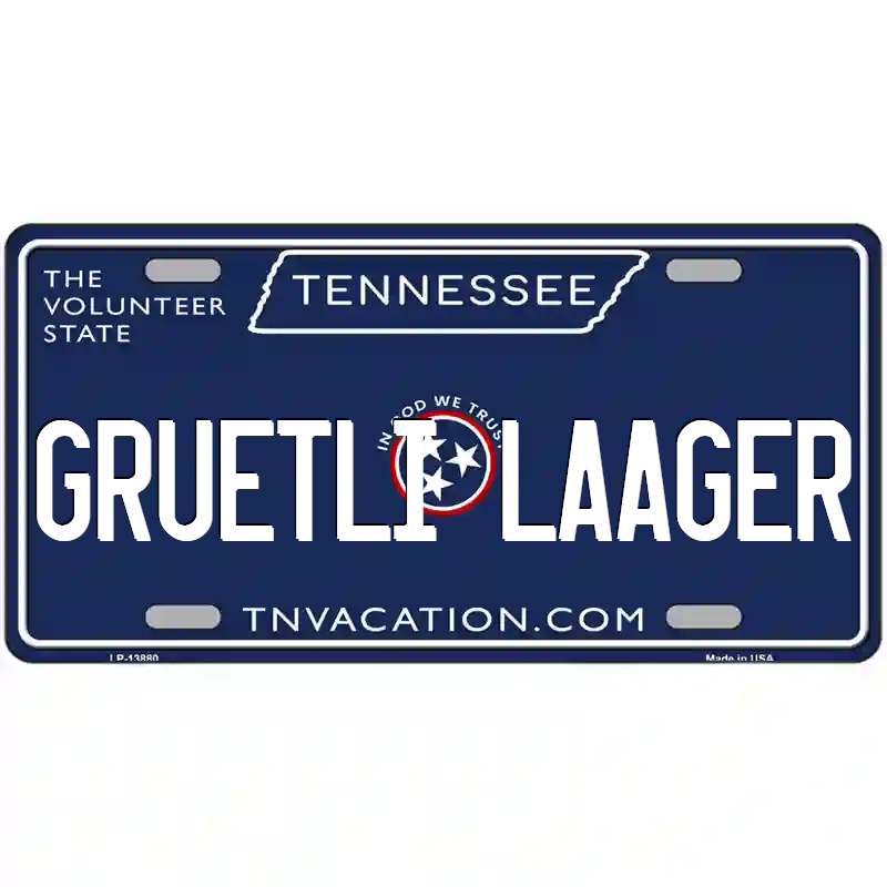 Gruetli-Laager Tennessee Blue Metal Sign